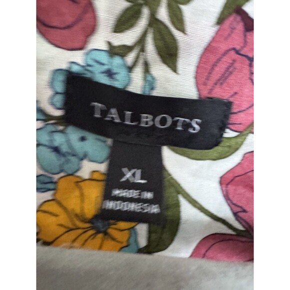 NWT Talbots XL Women’s Shirt Button Up Multicolor Long Sleeve Cotton - Picture 2 of 9